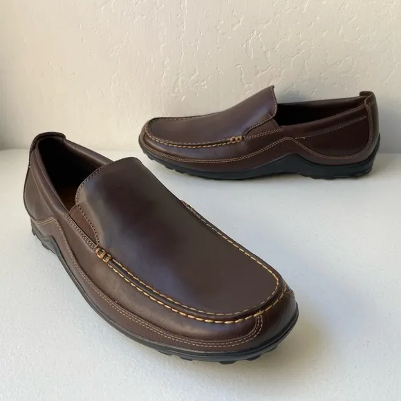 Cole Haan Tucker Venetian Leather Driving Loafers in Brown French Roast 10.5