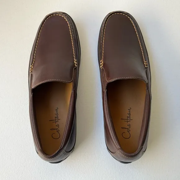 Cole Haan Tucker Venetian Leather Driving Loafers in Brown French Roast 10.5