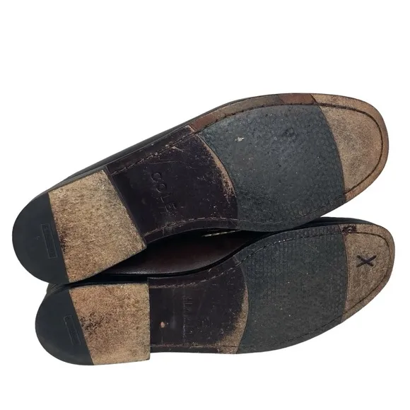 Cole Haan Two Tone Pinch Penny Loafers Mens 10 Medium Slip One C14473 Brown Tan