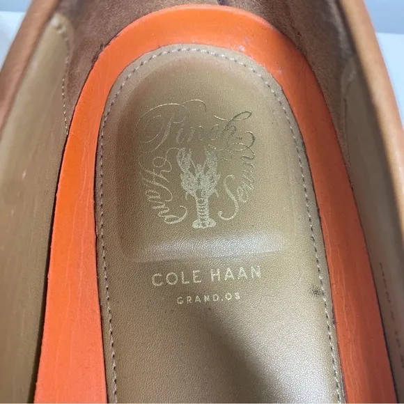 Cole Haan Two Tone Pinch Penny Loafers Mens 10 Medium Slip One C14473 Brown Tan