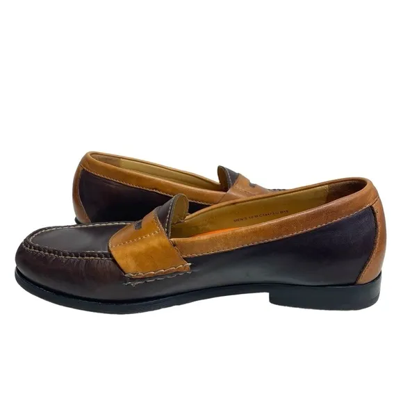 Cole Haan Two Tone Pinch Penny Loafers Mens 10 Medium Slip One C14473 Brown Tan