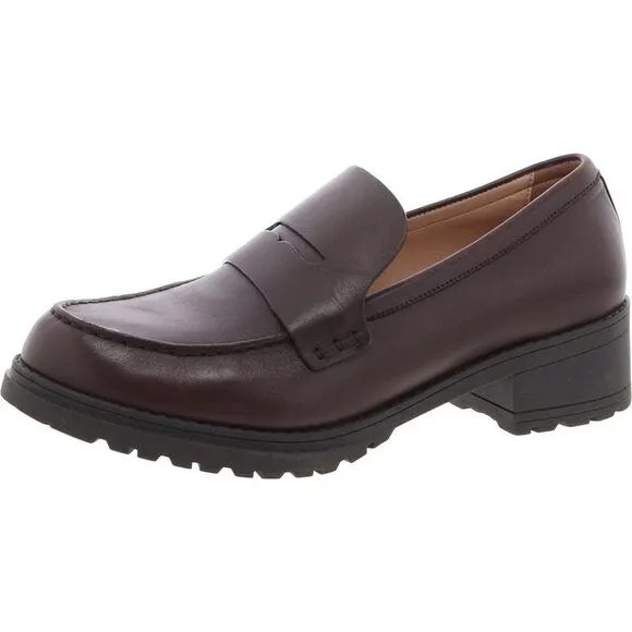 Cole Haan Womens Camea Brown Leather Slip-On Penny Loafers Shoes New