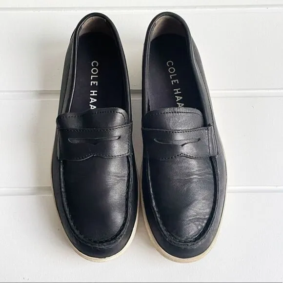 Cole Haan Men's Black GrandPro Rally Leather Penny Loafers Size 8 1/2
