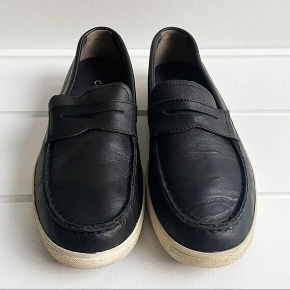 Cole Haan Men's Black GrandPro Rally Leather Penny Loafers Size 8 1/2