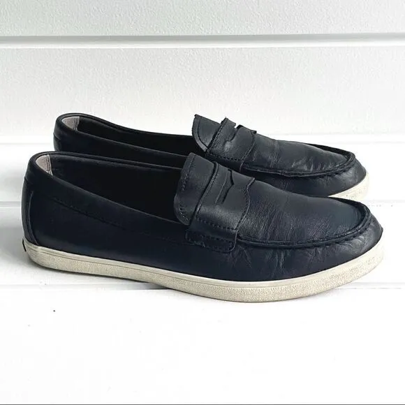 Cole Haan Men's Black GrandPro Rally Leather Penny Loafers Size 8 1/2