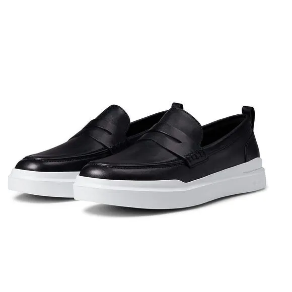 Cole Haan Men's Black GrandPro Rally Leather Penny Loafers Size 8 1/2