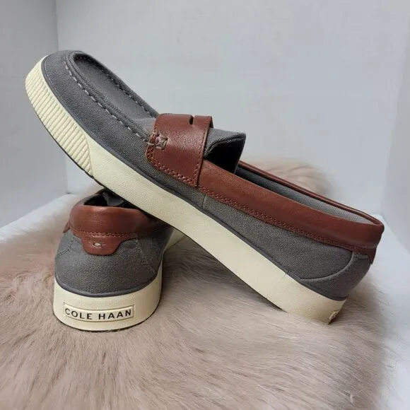Cole Haan Nantucket 2.0 Penny Slip on Loafers Gray/Woodbury C33800 Size 8.5M