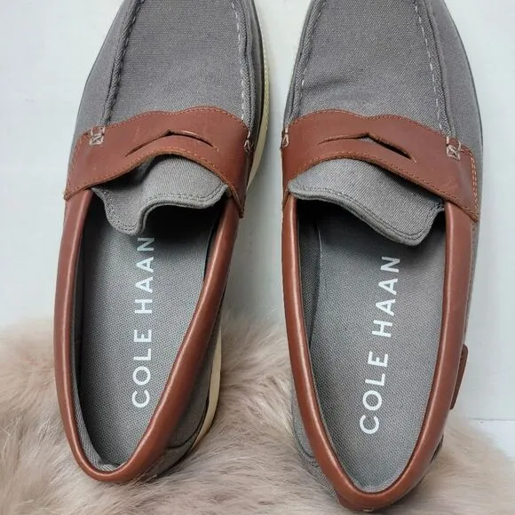 Cole Haan Nantucket 2.0 Penny Slip on Loafers Gray/Woodbury C33800 Size 8.5M