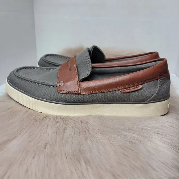 Cole Haan Nantucket 2.0 Penny Slip on Loafers Gray/Woodbury C33800 Size 8.5M