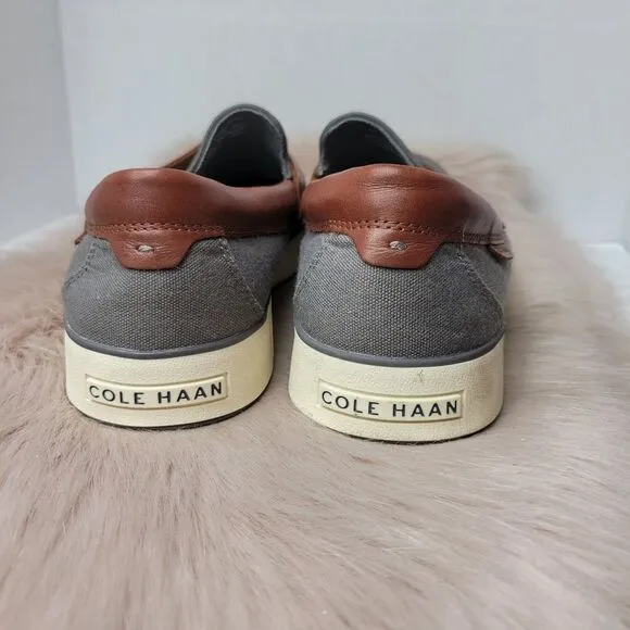 Cole Haan Nantucket 2.0 Penny Slip on Loafers Gray/Woodbury C33800 Size 8.5M