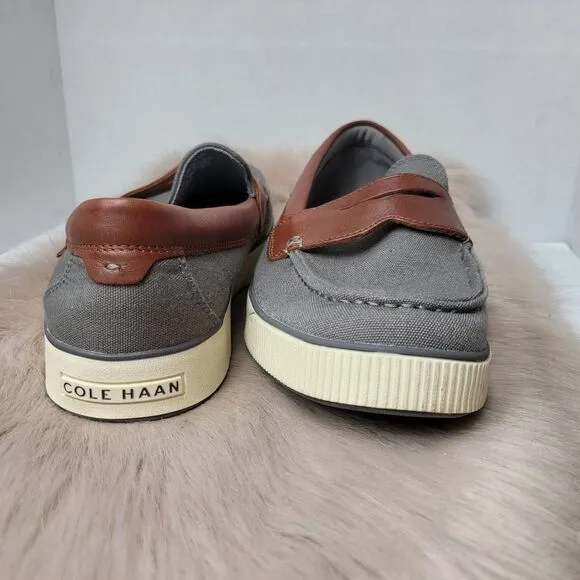 Cole Haan Nantucket 2.0 Penny Slip on Loafers Gray/Woodbury C33800 Size 8.5M