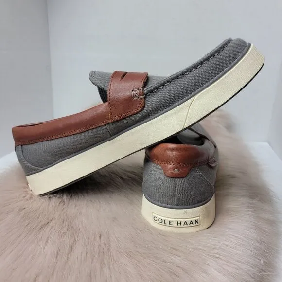 Cole Haan Nantucket 2.0 Penny Slip on Loafers Gray/Woodbury C33800 Size 8.5M
