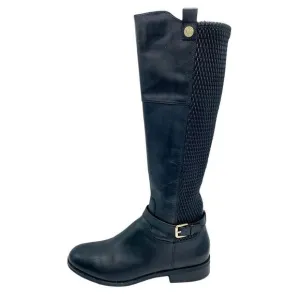 Cole Haan Galina Tall Black Riding Boots Chunky Low Heel Sz 8