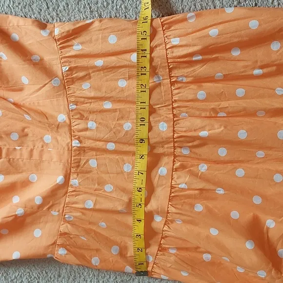 Color Me Courtney Orange Cuti Polka Dot Maxi Dress Sz 8
