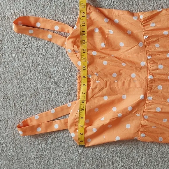 Color Me Courtney Orange Cuti Polka Dot Maxi Dress Sz 8