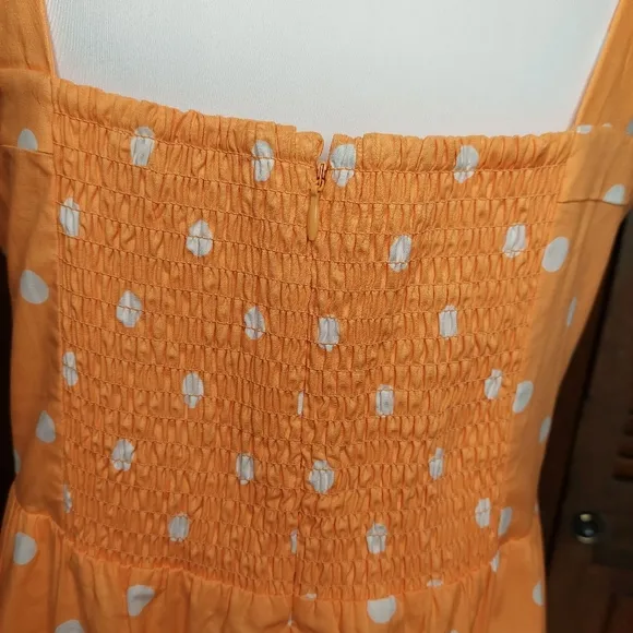 Color Me Courtney Orange Cuti Polka Dot Maxi Dress Sz 8