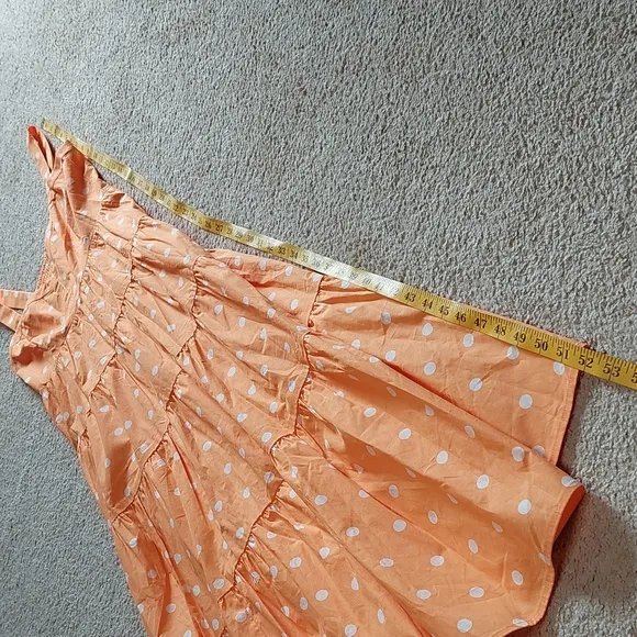 Color Me Courtney Orange Cuti Polka Dot Maxi Dress Sz 8