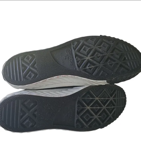 Converse Black and Gray High-Top Sneakers with Rugged Sole