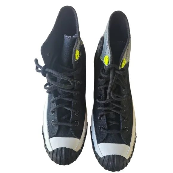 Converse Black and Gray High-Top Sneakers with Rugged Sole