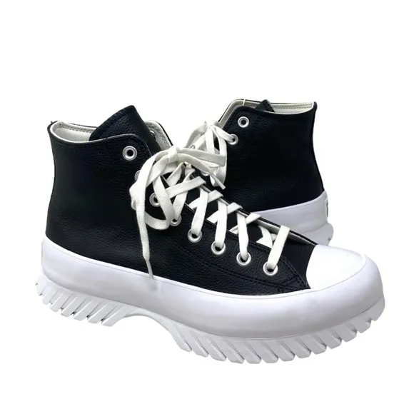 Converse Chuck Lugged 2.0 Sneakers High Women's Size Leather Black Shoes A03704C