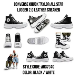 Converse Chuck Taylor All Star Lugged 2.0 Leather Sneakers US Mens 8 Wn 10