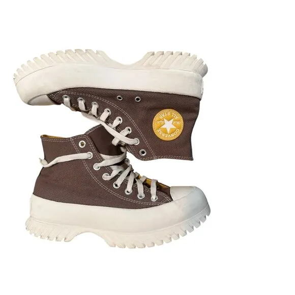 Converse Chuck Taylor All Star Lugged 2.0 Platform Denim Womens 9 Mens 7 Brown