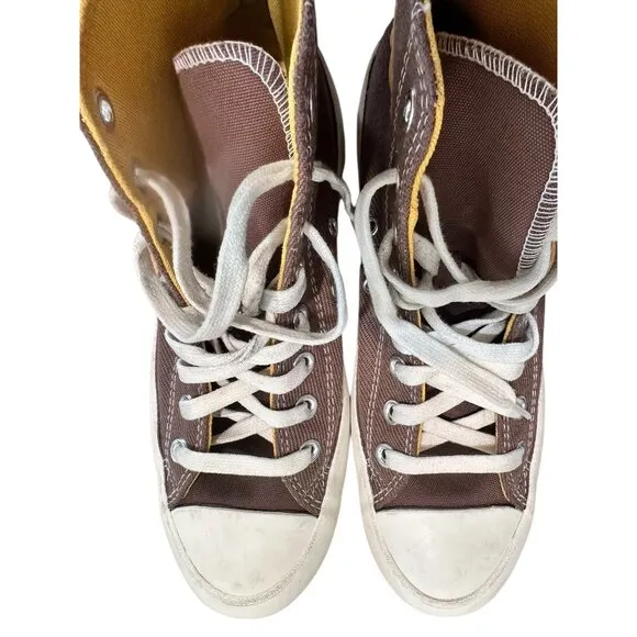 Converse Chuck Taylor All Star Lugged 2.0 Platform Denim Womens 9 Mens 7 Brown