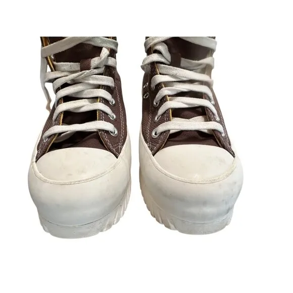 Converse Chuck Taylor All Star Lugged 2.0 Platform Denim Womens 9 Mens 7 Brown