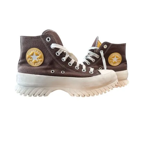 Converse Chuck Taylor All Star Lugged 2.0 Platform Denim Womens 9 Mens 7 Brown