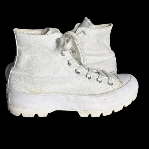CONVERSE Chuck Taylor High Tops Sneakers Lugged Sole White Womens Size 7