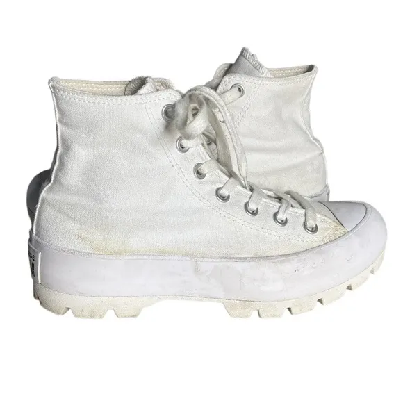 CONVERSE Chuck Taylor High Tops Sneakers Lugged Sole White Womens Size 7