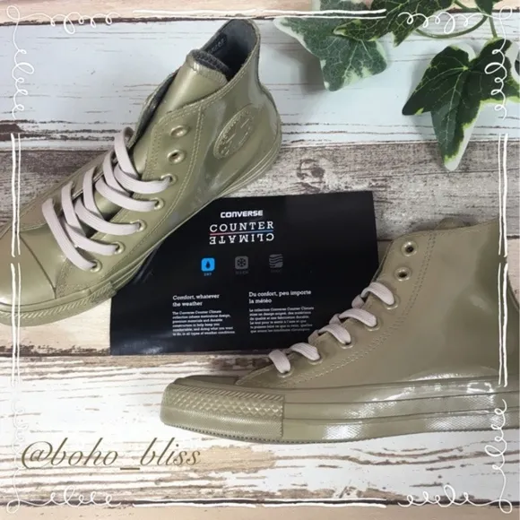 CONVERSE | Women’s Gold Rubber High Top Sneakers NEW