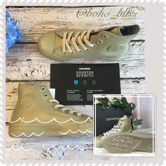 CONVERSE | Women’s Gold Rubber High Top Sneakers NEW