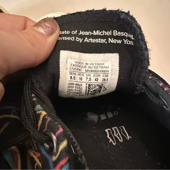 Converse x Jean-Michel Basquiat Skid Grip 'Kings of Egypt II' Sneaker M 8.5 W 10
