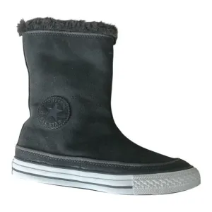 Converse Gray Suede Leather Beverly Mid Calf Boots Women Size 6.5 Faux Fur