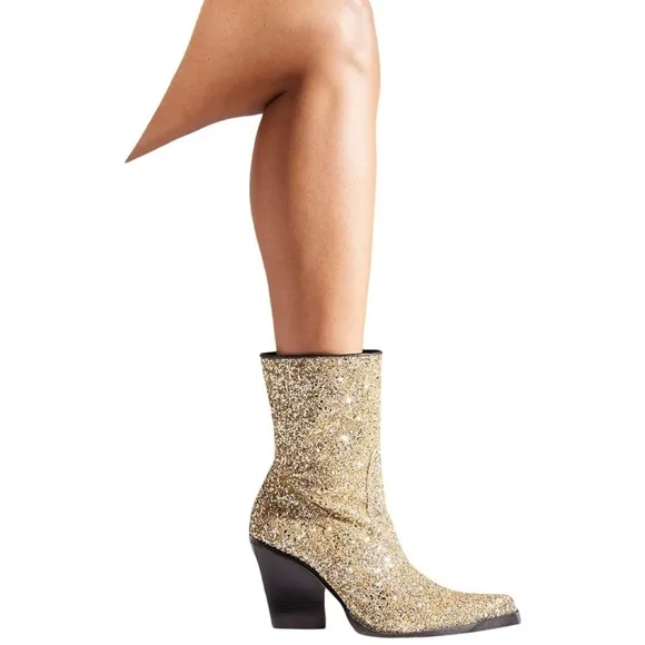 Cooperative Urban Outfitters Shania Glitter Cowboy Boots Size 37 (6.5)