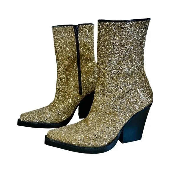 Cooperative Urban Outfitters Shania Glitter Cowboy Boots Size 37 (6.5)