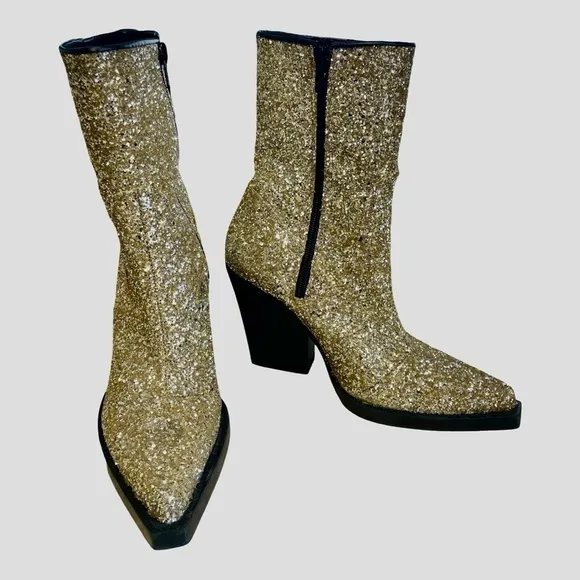Cooperative Urban Outfitters Shania Glitter Cowboy Boots Size 37 (6.5)