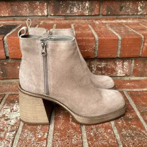 Copper Key Solstice Tan Neutral Leather Chunky Platform Ankle Boots Size 9.5