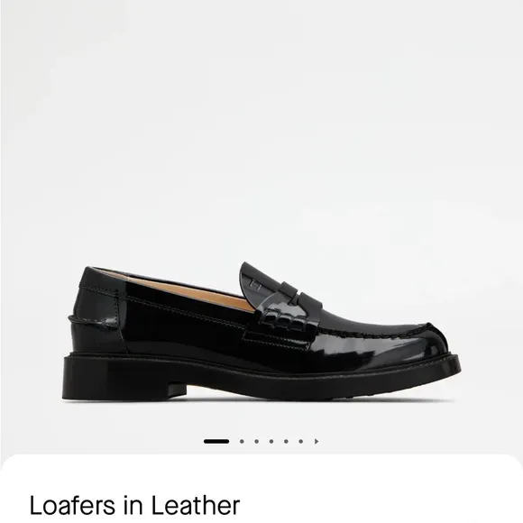 COPY - EUC Tods black  patent leather women's size 10 black penny loafers