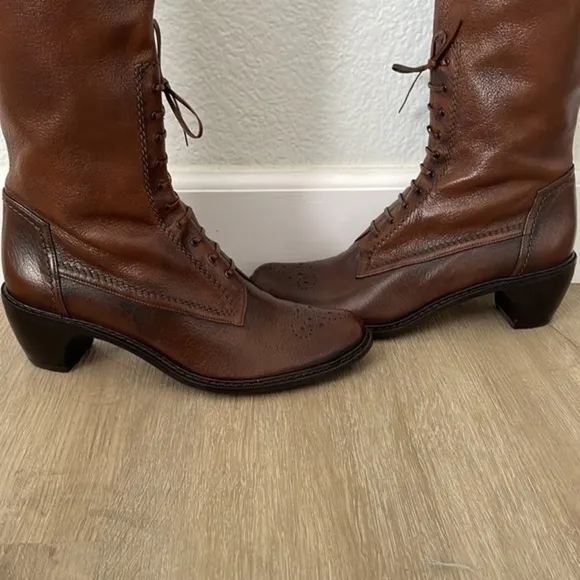 COPY - NWOT $450 Stuart Weitzman Heeled High Brown Leather Laced Boots