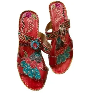 Corkys Elite Navajo Multicolor Open ToeHeeled Sandals