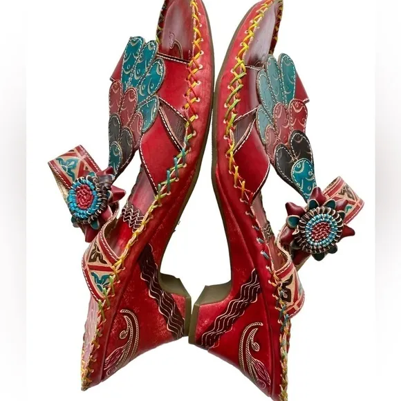 Corkys Elite Navajo Multicolor Open ToeHeeled Sandals