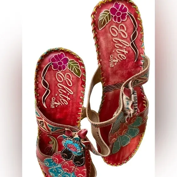 Corkys Elite Navajo Multicolor Open ToeHeeled Sandals