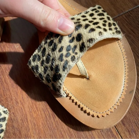 CoRNETTI Tan and Leopard Print Women's Sandals Made in Italy Leather Summer 40