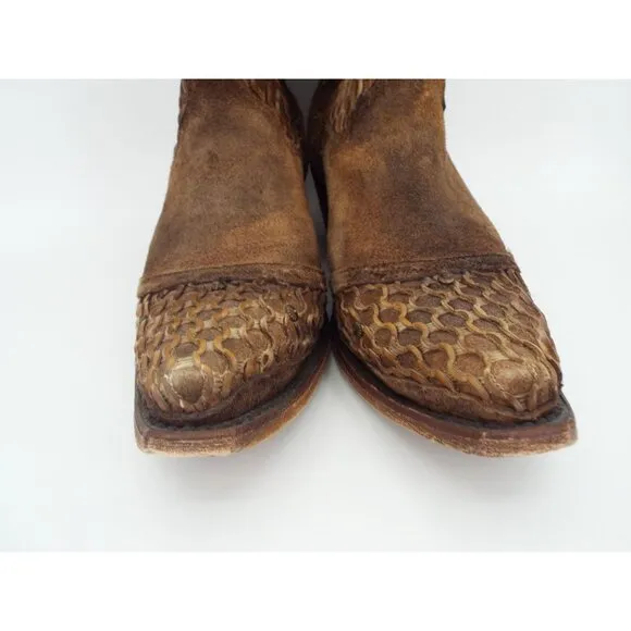 Corral Mexico C3182 Brown Leather Laser Cut Western Boots Size 9M
