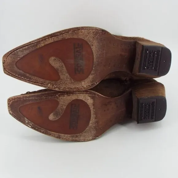 Corral Mexico C3182 Brown Leather Laser Cut Western Boots Size 9M