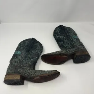 Corral Vintage cowboy boots 7M grey turquoise pre-worn