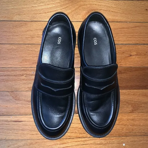 COS Chunky Penny Platform Leather Loafers 38/ 8