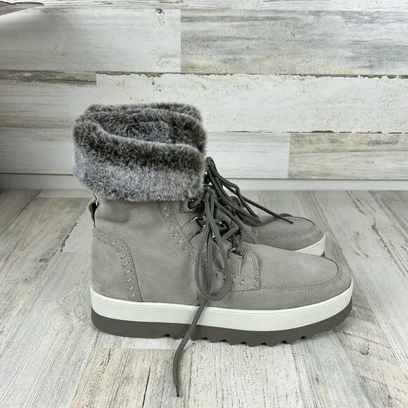 Cougar Vanetta gray Suede waterproof winter ankle boots womens  new